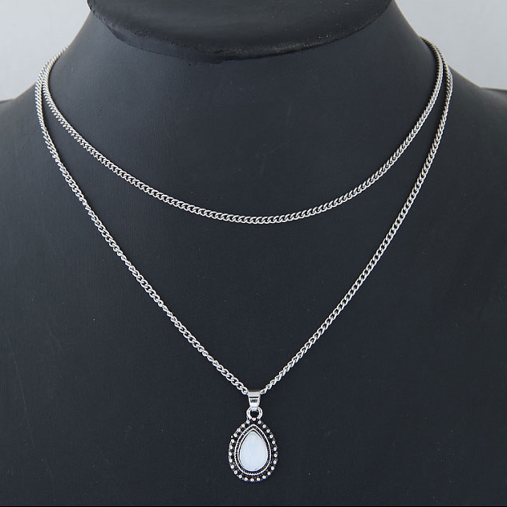 Silver Layered Necklace - Picture 3 of 6